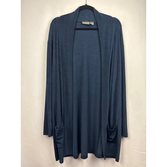Women’s Chico’s Size 2XL Dark Navy Long Sleeve Cardigan with Pockets - Picture 1 of 4